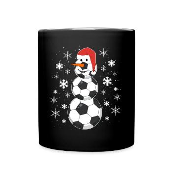 Bonhomme de neige équipe de foot noël noël - Mug uni - noir - Devant