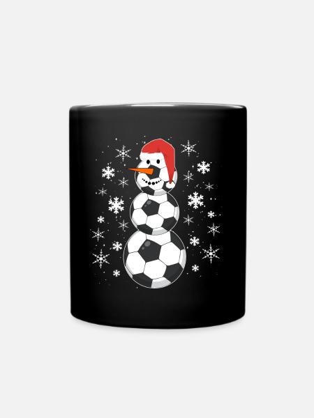 Snowman Soccer Team Christmas Christmas - Full Colour Mug - black