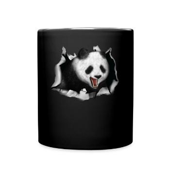 Panda Bear Breaking Through Clothes Gift Pandas - Full Colour Mug - black - Front