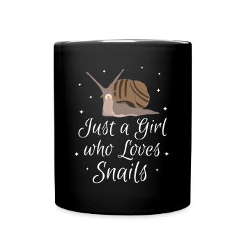 Womens Just A Girl Who Loves Snails Slug Snail - Full Colour Mug - black - Front