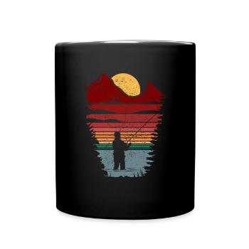 Fréquence cardiaque de pêche à la mouche - Mug uni - noir - Devant