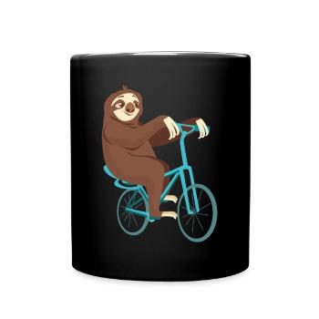 Radfahren Faultier Fahrrad Radfahren Radfahrer Geschenk Faultier - Tasse einfarbig - Schwarz - Vorne
