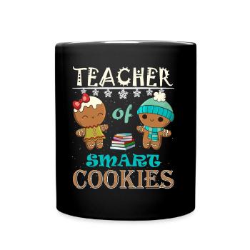 Teacher Of Smart Cookies Christmas Teacher Cookies - Full Colour Mug - black - Front