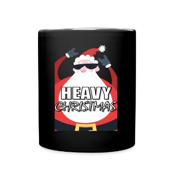 Heavy Christmas Santa Rocker - Tasse einfarbig - Schwarz - Vorne