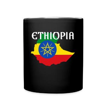 Ethiopia Flag Habesha Map Proud Africa - Tasse einfarbig - Schwarz - Vorne