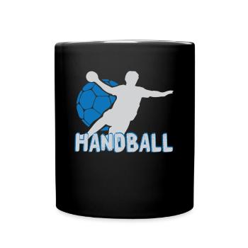 Handball Handballer Sprungwurf Geschenk - Tasse einfarbig - Schwarz - Vorne