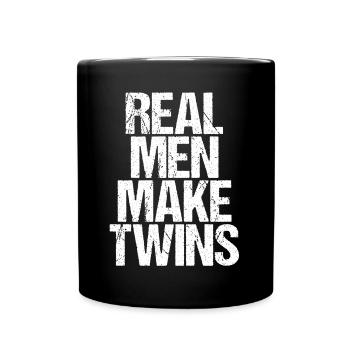 De vrais hommes font des jumeaux papa père papa jumeau - Mug uni - noir - Devant