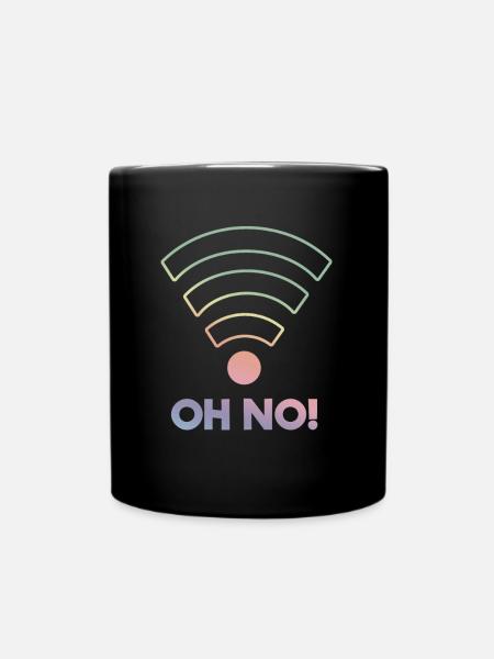 Lustiges WLAN Wi-Fi Handy Fan Geschenk - Tasse einfarbig - Schwarz