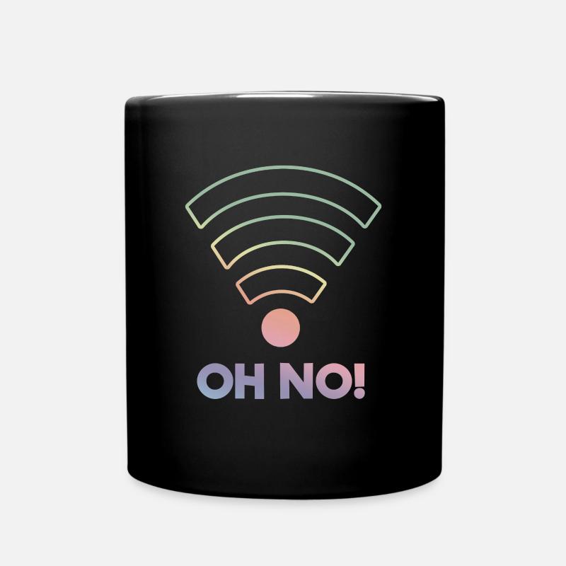 Lustiges WLAN Wi-Fi Handy Fan Geschenk - Tasse einfarbig - Schwarz