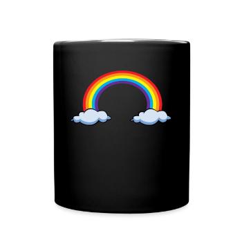 Arc-en-ciel avec nuages | arc en ciel - Mug uni - noir - Devant