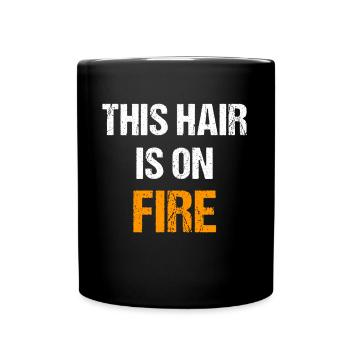 Ces cheveux sont en feu | Rousse au gingembre drôle - Mug uni - noir - Devant
