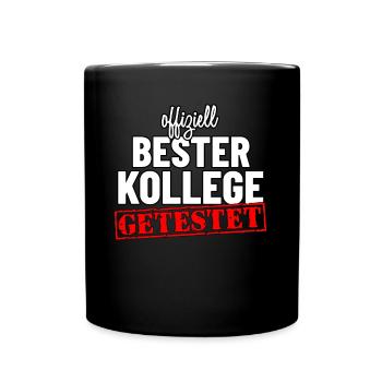 Offiziell bester Kollege - Geschenk für Kollegen - Tasse einfarbig - Schwarz - Vorne