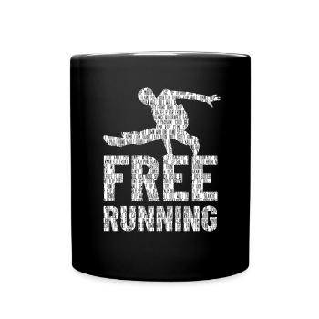 parkour free running Shirt für Parkour Läufer - Tasse einfarbig - Schwarz - Vorne