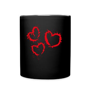 Coeur coeur - Mug uni - noir - Devant