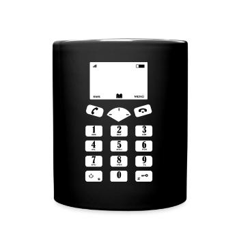 Vintage Telefon Retro Handy Knöpfe Kostüm Fasching - Tasse einfarbig - Schwarz - Vorne