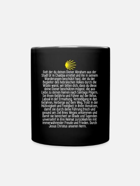 Pilger Geschenk - Pilgersegen mit Jakobsmuschel - Tasse einfarbig - Schwarz