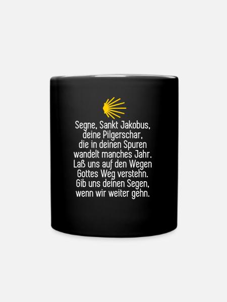 Jakobsweg Pilger Spruch - Tasse einfarbig - Schwarz
