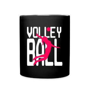 Volleyball woman serve pink - Full Colour Mug - black - Front
