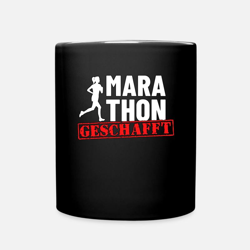 Marathon Marathonläuferin Marathonlauf - Tasse einfarbig - Schwarz