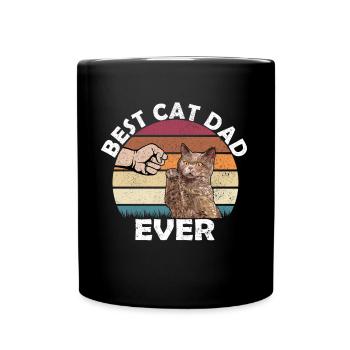 Best Cat Dad Ever Vintage Retro Cats Dad Dad - Full Colour Mug - black - Front