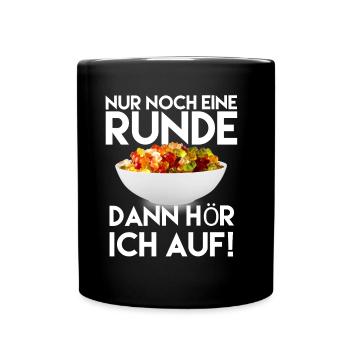 Runde Gummi Geschenkidee Geburtstag - Tasse einfarbig - Schwarz - Vorne