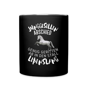 JUNGGESELLENABSCHIED Lustig Single Geschenkidee - Tasse einfarbig - Schwarz - Vorne