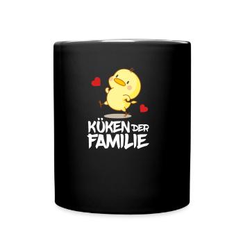 Küken der Familie Geschenkidee Geburtstag - Tasse einfarbig - Schwarz - Vorne
