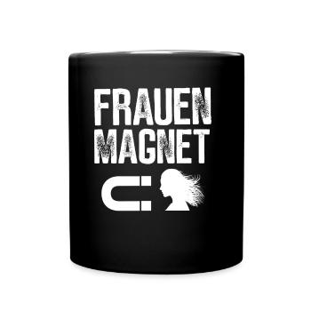 FRAUEN MAGNET GESCHENKIDEE LUSTIG MACHO - Tasse einfarbig - Schwarz - Vorne