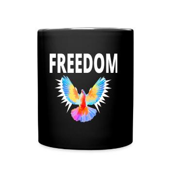 freedom Yog Freiheit George Geschenkidee - Tasse einfarbig - Schwarz - Vorne