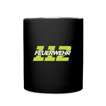 Feuerwehr 112 - Tasse einfarbig - Schwarz - Vorne