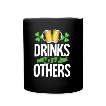 St Patricks Day Trinken Saufen Bier Party Geschenk - Tasse einfarbig - Schwarz - Vorne