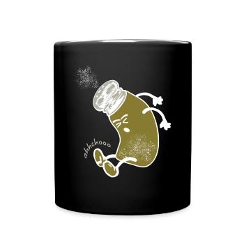 Sneezing pepper shaker - Full Colour Mug - black - Front
