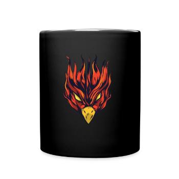 Adler Vogel Kopf Feuer Vogel - Tasse einfarbig - Schwarz - Vorne