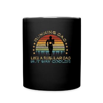 Mens Running Dad Cooler Dad Gift - Full Colour Mug - black - Front