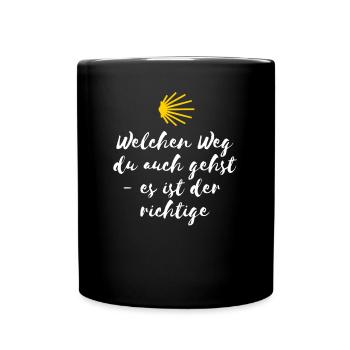 Der Weg - Jakobsweg Pilger Spruch - Tasse einfarbig - Schwarz - Vorne
