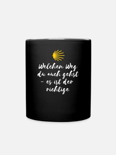 Der Weg - Jakobsweg Pilger Spruch - Tasse einfarbig - Schwarz