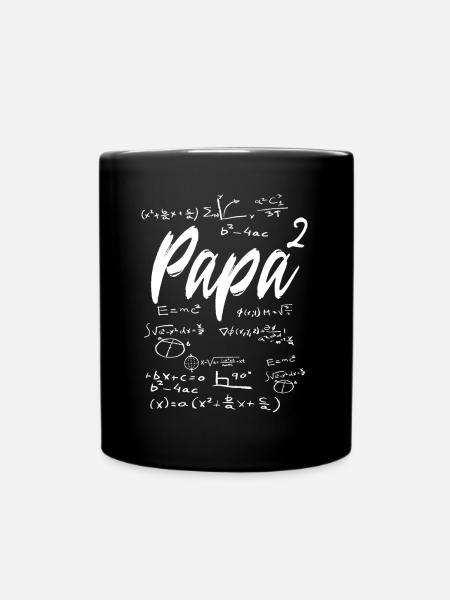 werdender Vater zweifacher Papa 2 Zwillinge Mathe - Tasse einfarbig - Schwarz