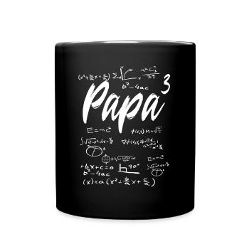 werdender Vater dreifacher Papa 3 Kinder Mathe - Tasse einfarbig - Schwarz - Vorne