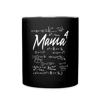 Maman haute 4 quadruple mère enseignante de maths - Mug uni - noir - Devant