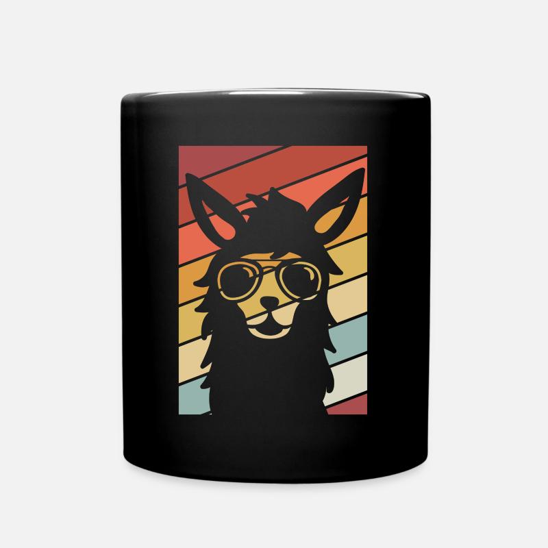 Lama Retro Sommer Design - Tasse einfarbig - Schwarz