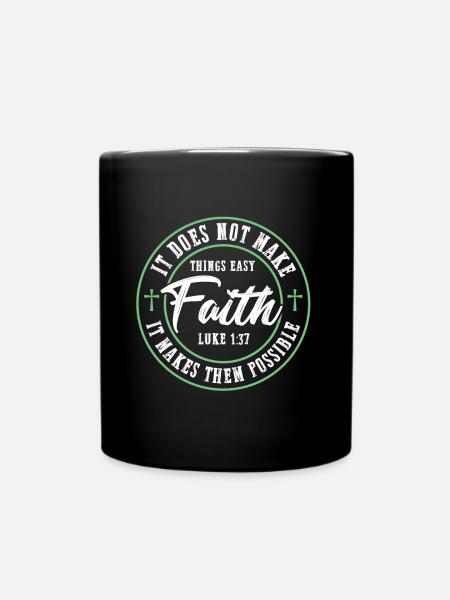Faith Saying Bible verse - Full Colour Mug - black