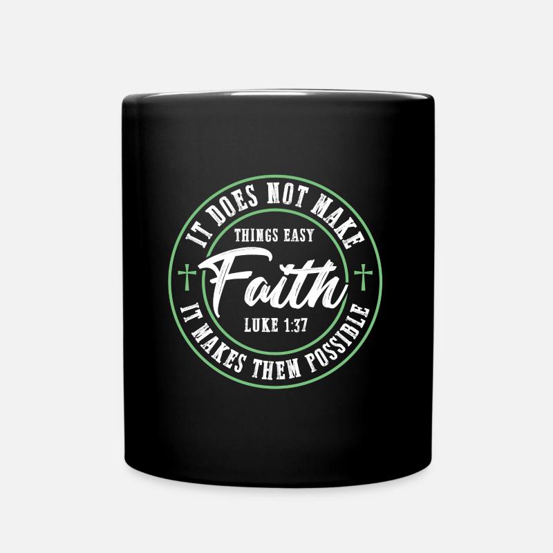 Glaube Spruch Bibelvers - Tasse einfarbig - Schwarz