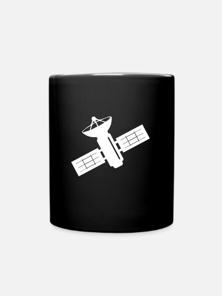 Satellit Weltraum Umlaufbahn Geschenkidee - Tasse einfarbig - Schwarz