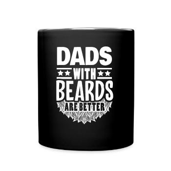 Dads with Beards Geschenk für Bartliebhaber - Tasse einfarbig - Schwarz - Vorne