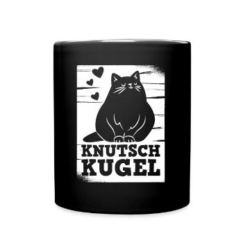 Knutschkugel dicke Perserkatze für Katzenfreunde - Tasse einfarbig - Schwarz - Vorne