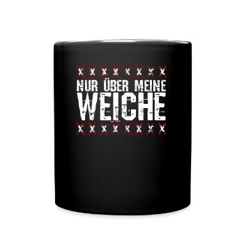 Nur über meine Weiche Modelleisenbahn Geschenk - Tasse einfarbig - Schwarz - Vorne