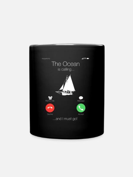 Sailboat boat sailor boat owner gift - Full Colour Mug - black