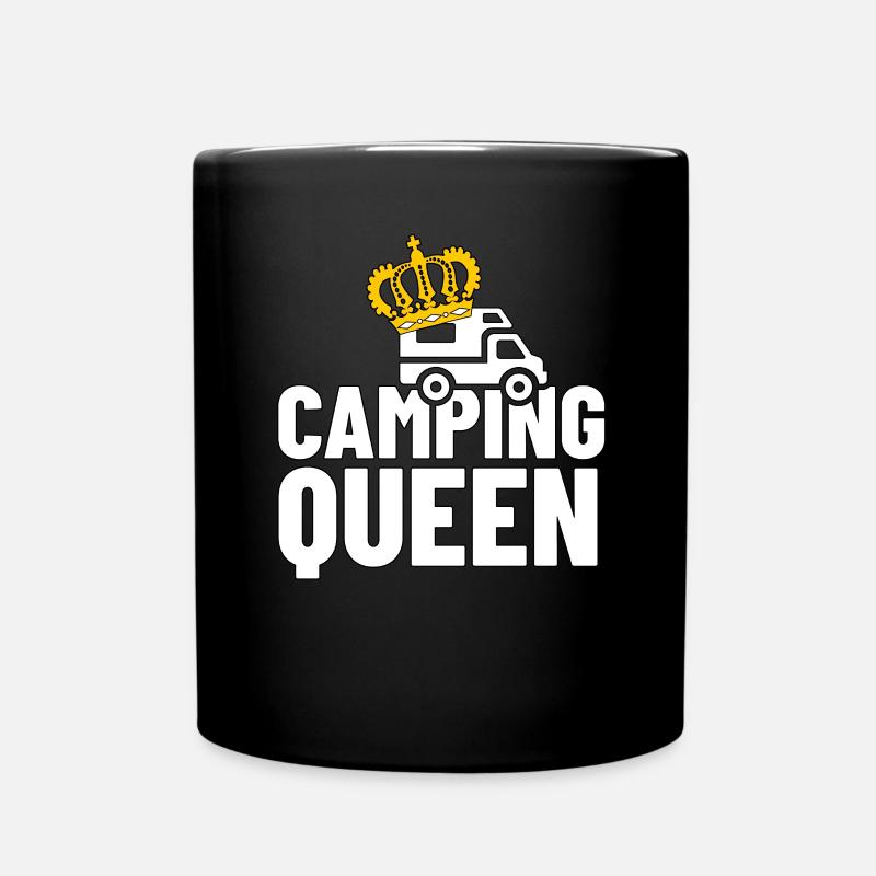 Camping Queen Damen Camping Outfit - Tasse einfarbig - Schwarz