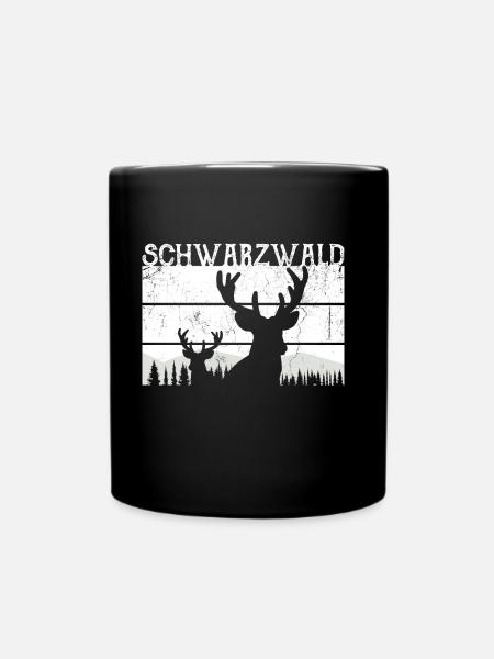 Forêt-Noire Nature Cerf Sapin - Mug uni - noir