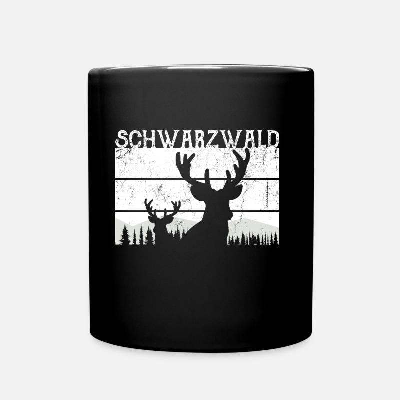 Forêt-Noire Nature Cerf Sapin - Mug uni - noir